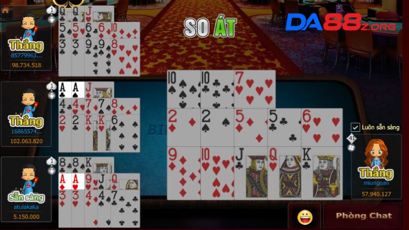 Cách Chơi Mậu Binh Online Miễn Phí Trên Da88 Cho Tân Thủ 3 Game yêu cầu các thành viên phải khéo léo sắp xếp 13 lá bài vào 3 chi để so sánh