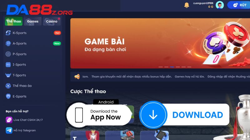 Hướng Dẫn Tải Da88 Siêu Tiện Cho Thiết Bị iOS/ Android 4 Chi tiết quy trình tải ứng dụng về điện thoại Android
